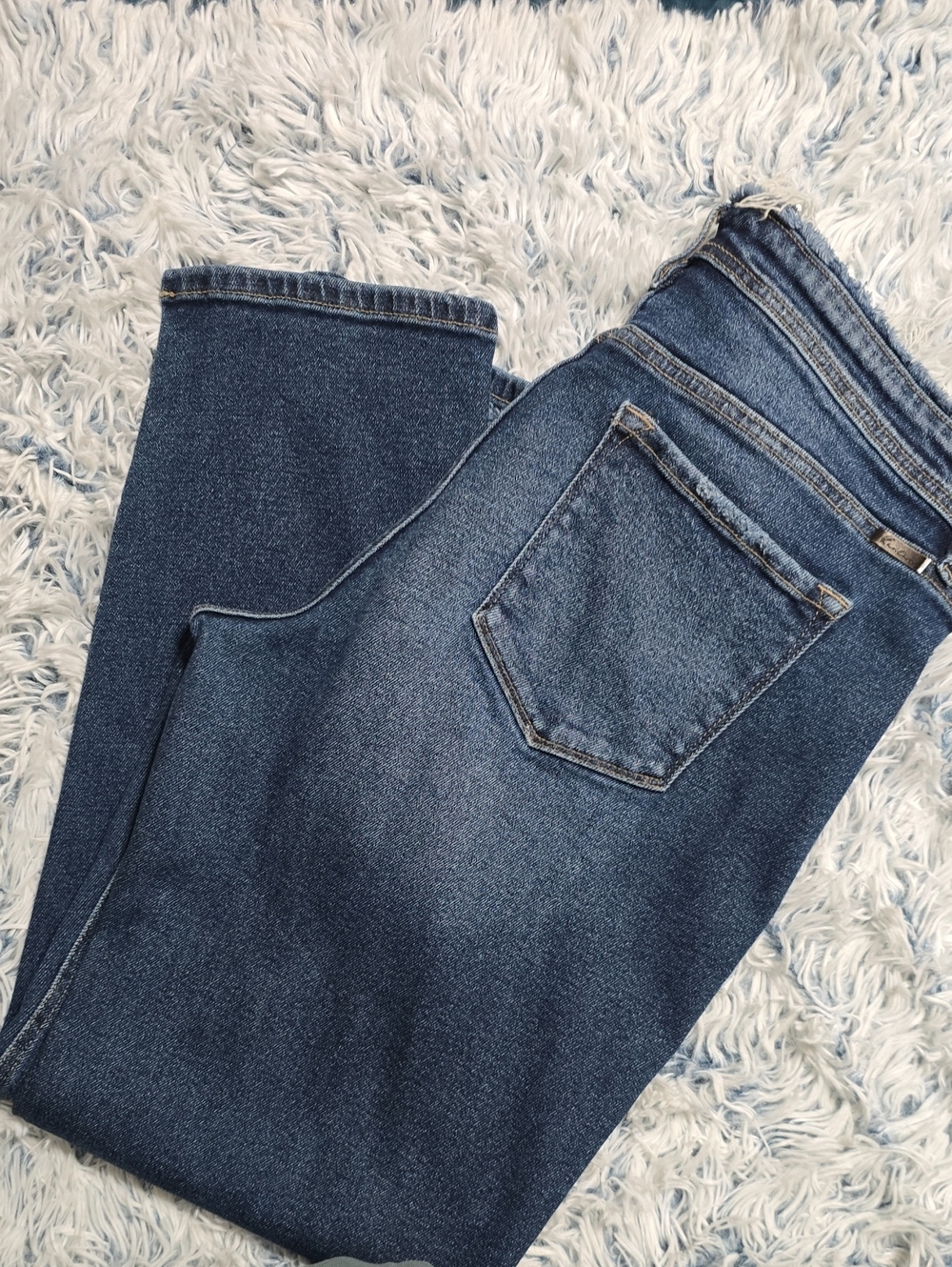 Kancan Women's Boyfriend Jeans - Dark Blue Denim